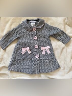 Allison Ann Tweed Bow Coat, 12M
